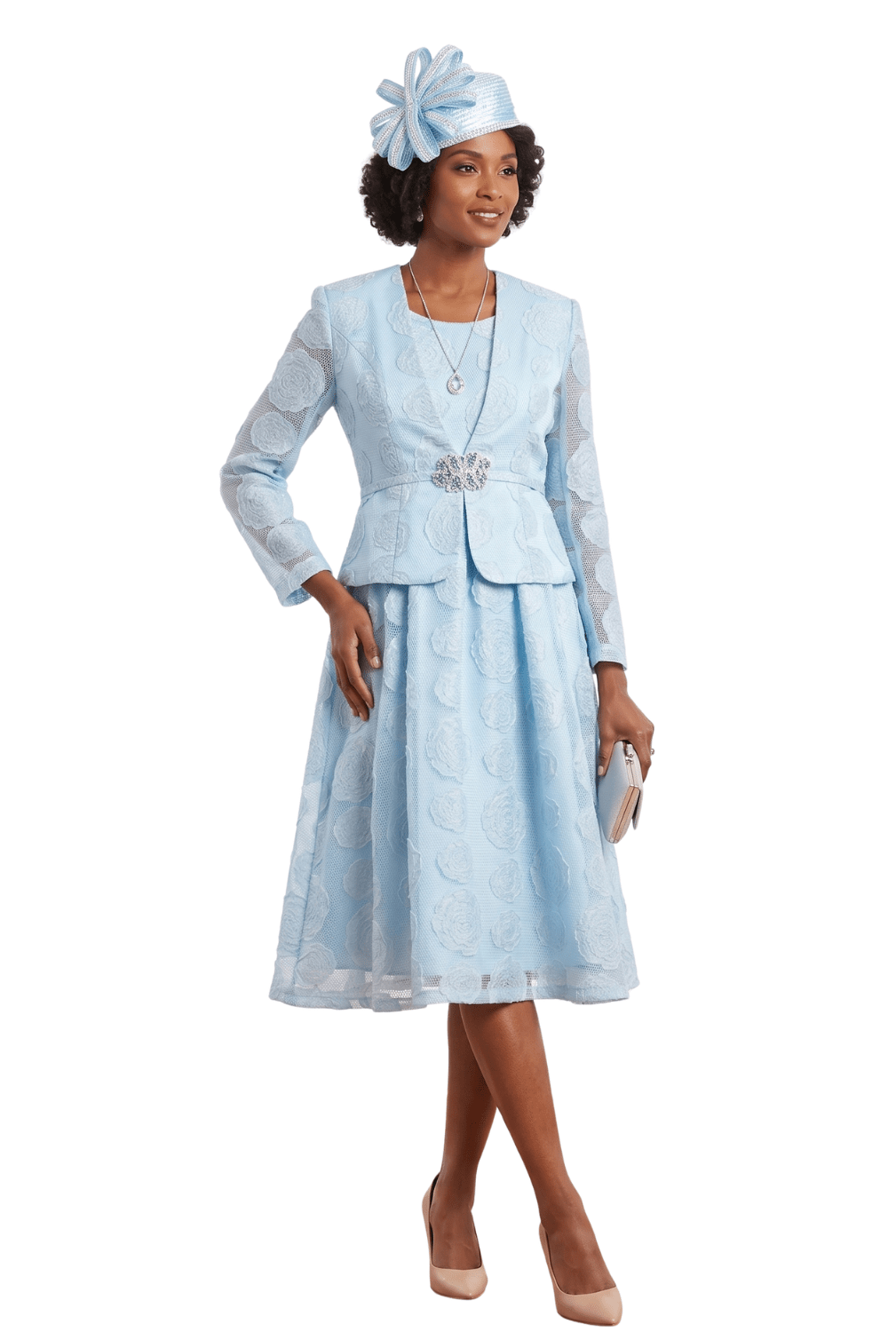 2pc Rose Organza A-line Bolero Jkt Drs-Plus