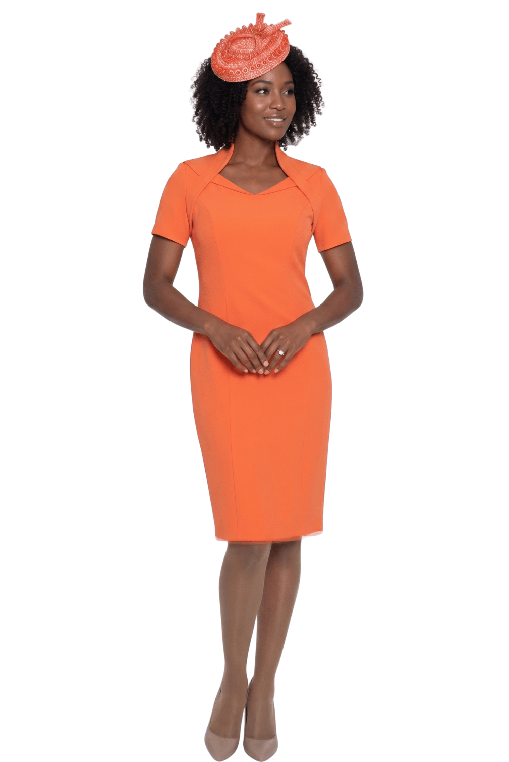 orange church dress GMI 9742-OR-IH Ladies Suit  Astorewithinastore This three Coral Sheath Church Dress by
