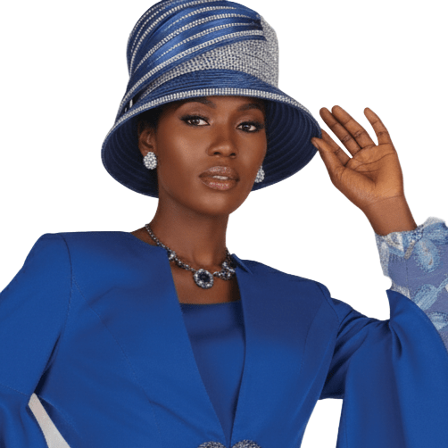 Elegant Royal Blue Women's Church Hat with Stylish Wide Brim Design - Especially Yours Elegant Royal Blue Women's Church Hat with Stylish Wide Brim Design - Especially Yours