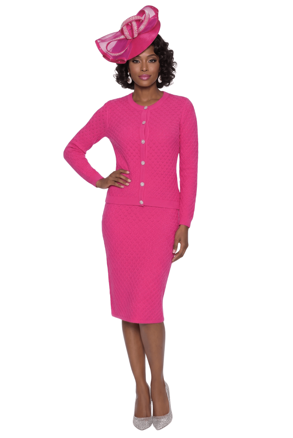 Textured Knit Skirt Suit Lily & Taylor | Especially Yours