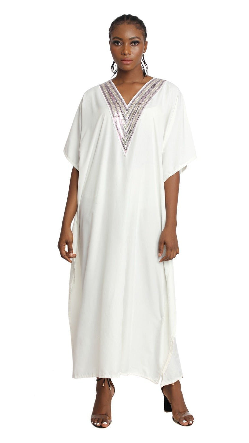 white silk kaftan dress White Silk Kaftan Dress, Minimalist Bridal Long Silk Gown, Eco-Friendly Resort Wear, Handmade Wedding Dress, Elegant Sustainable Fashion