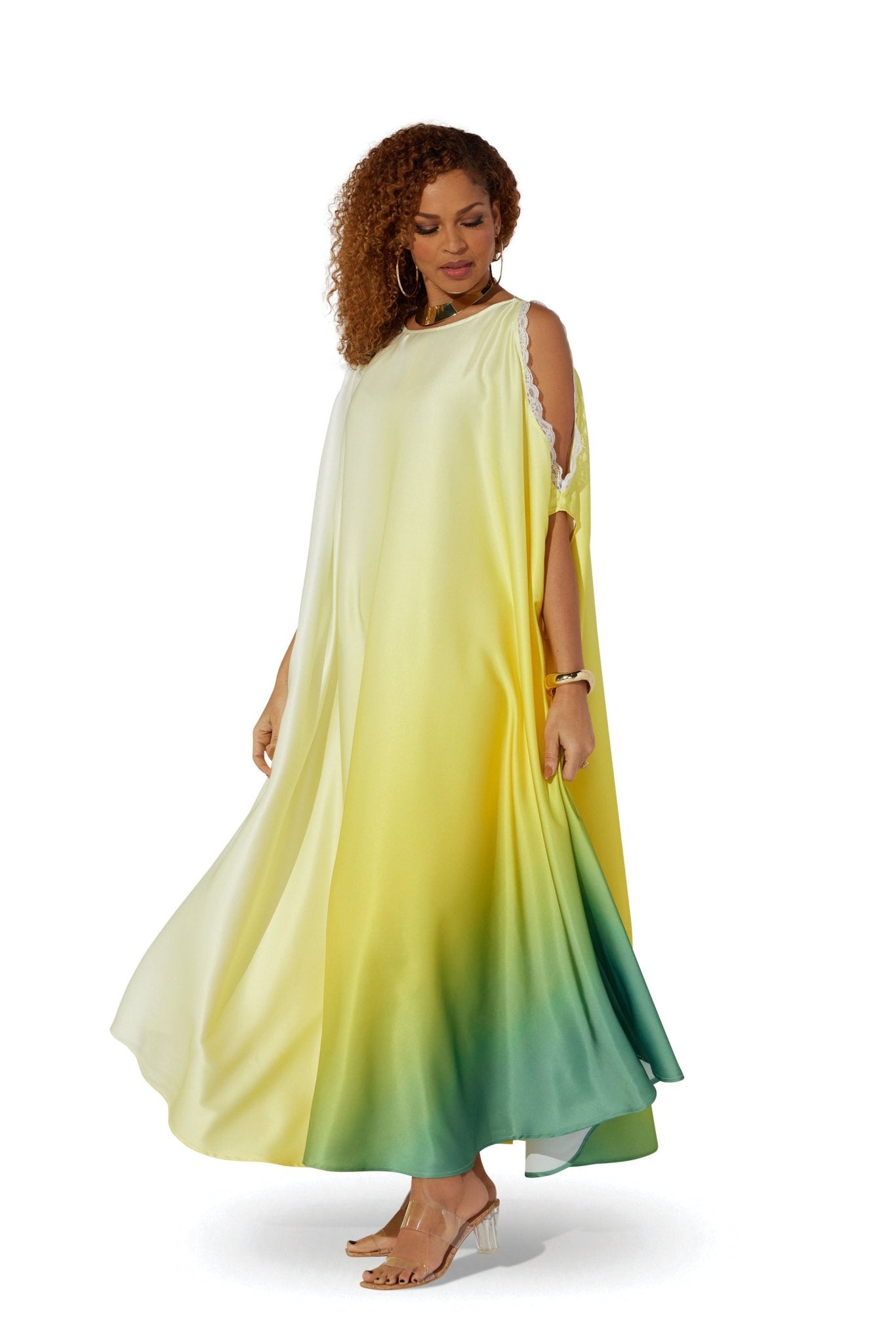 Ombre Cold-Shoulder Maxi Dress by Studio EY