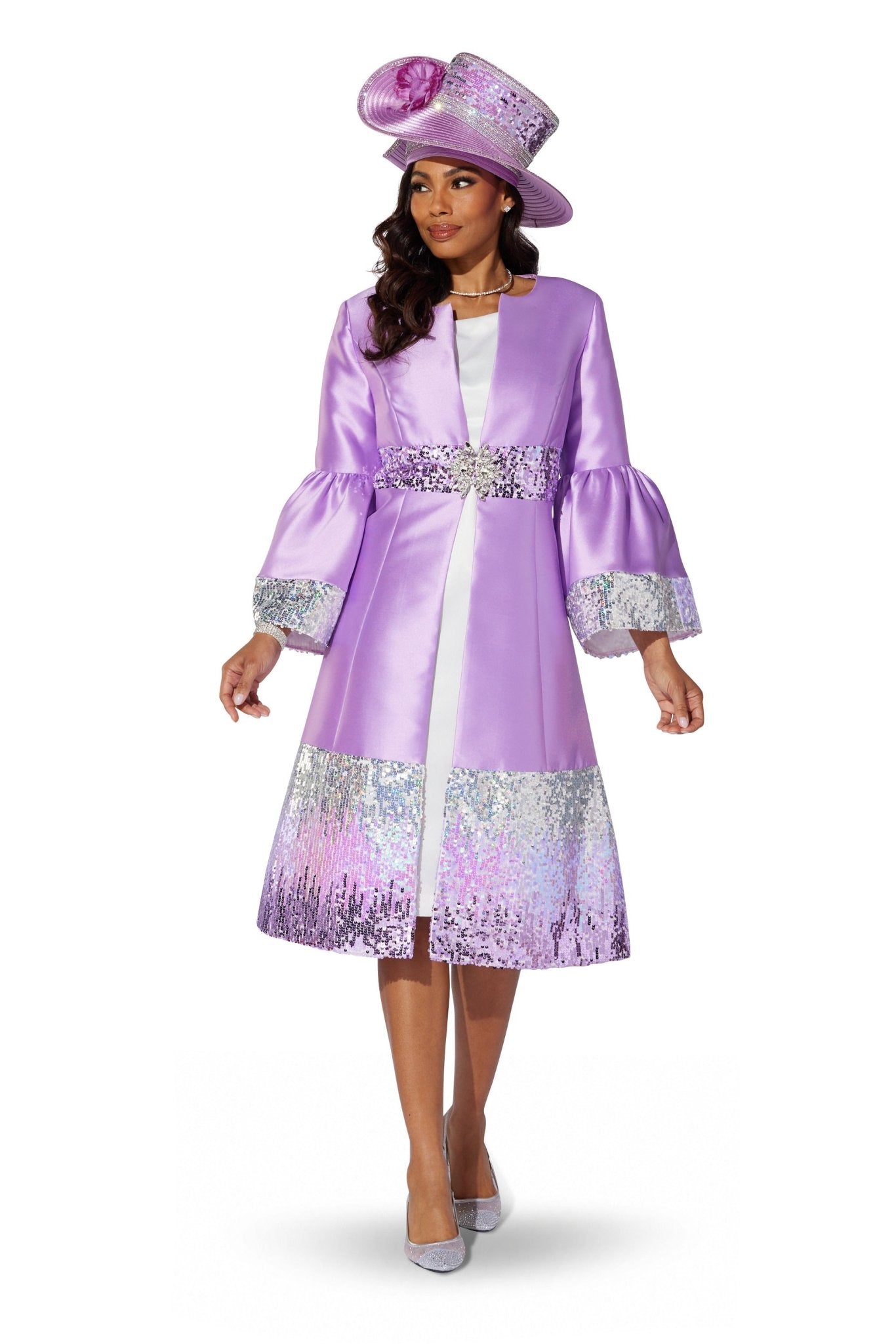 Sequin Trim Jacket Dress by EY Boutique