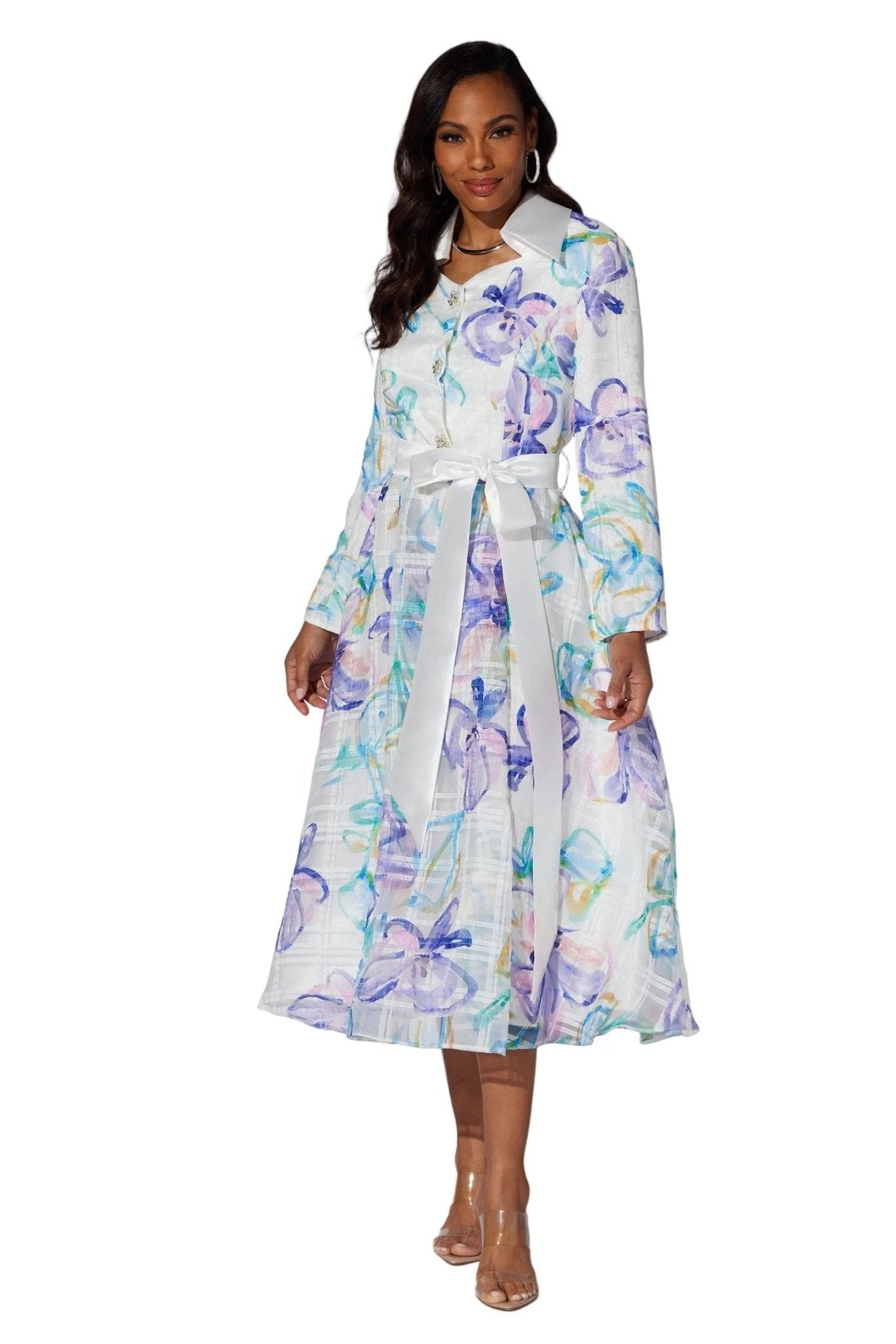 Pastel Floral Midi Shirtdress by EY Boutique