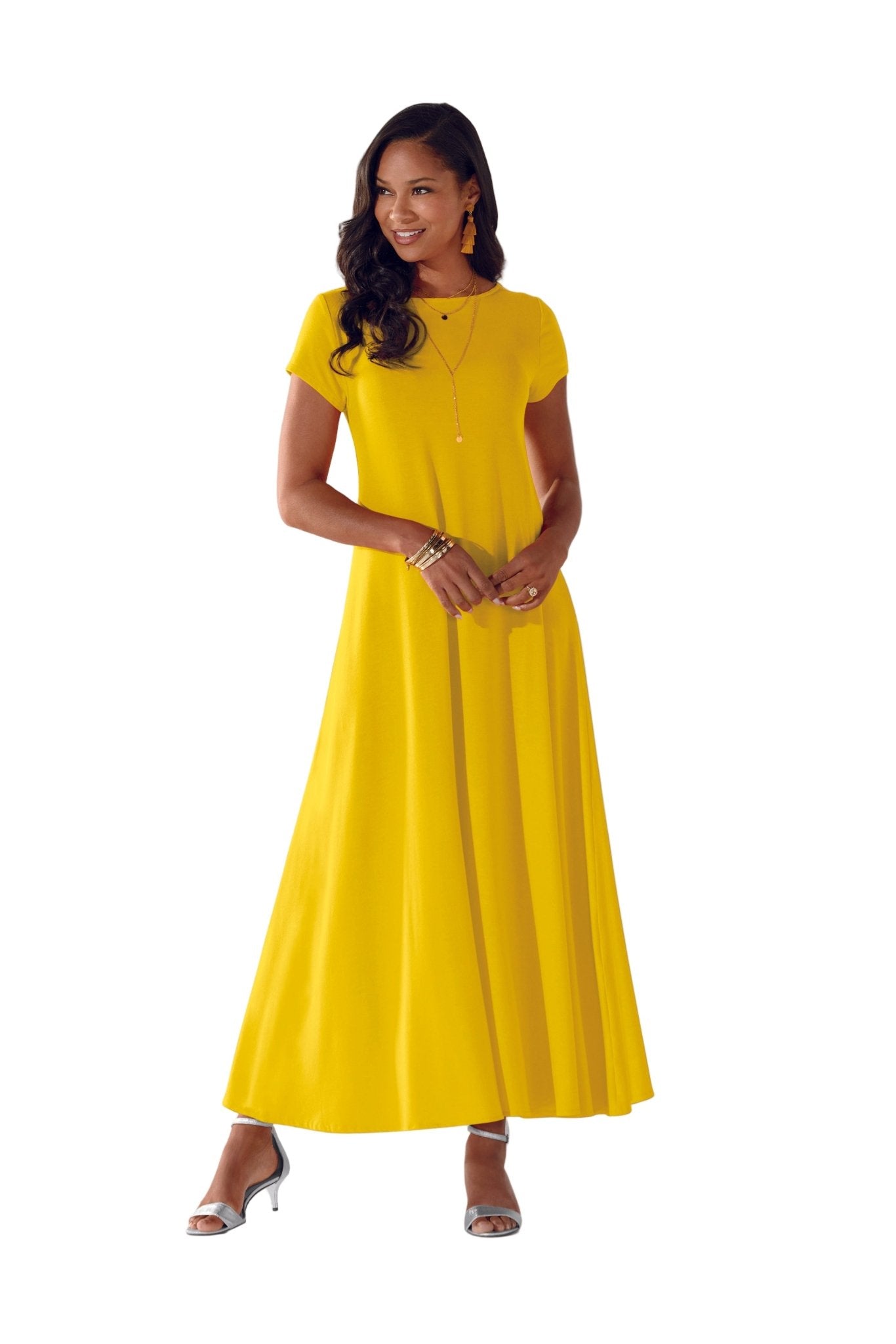 Essential Maxi Dress by Studio EY - SUNSHINE YELLOW / 3X Essential Maxi Dress by Studio EY - SUNSHINE YELLOW / 3X