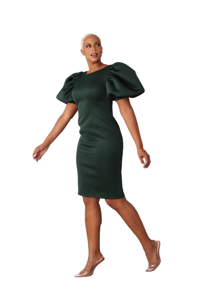 knee length dresses for ladies Avenue Poise Side Tie Scuba Midi Dress – Impressions Online Boutique main image 0