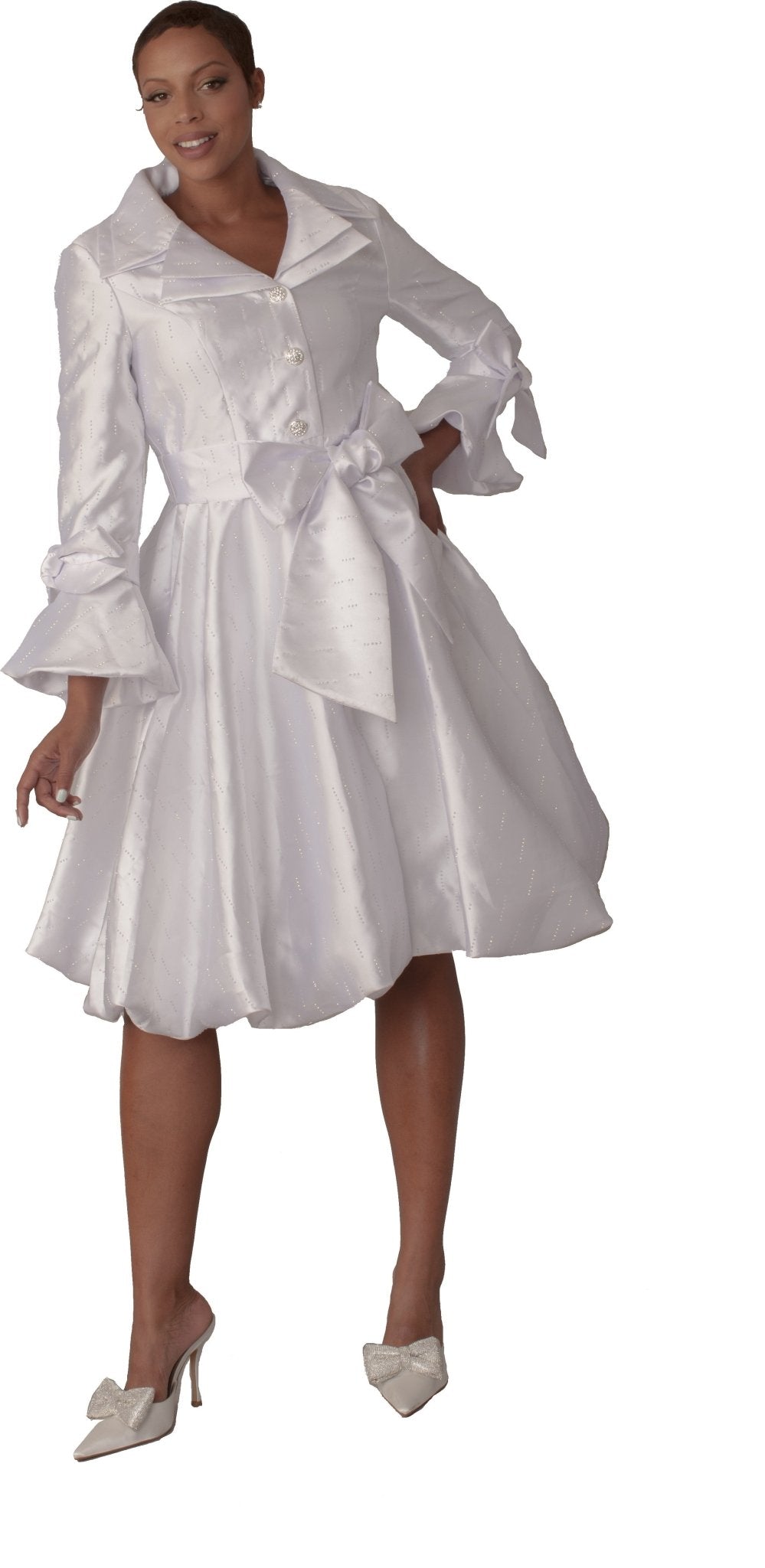 Monaco Princess Taffeta Bow Coat Dress -9723 Black / 18