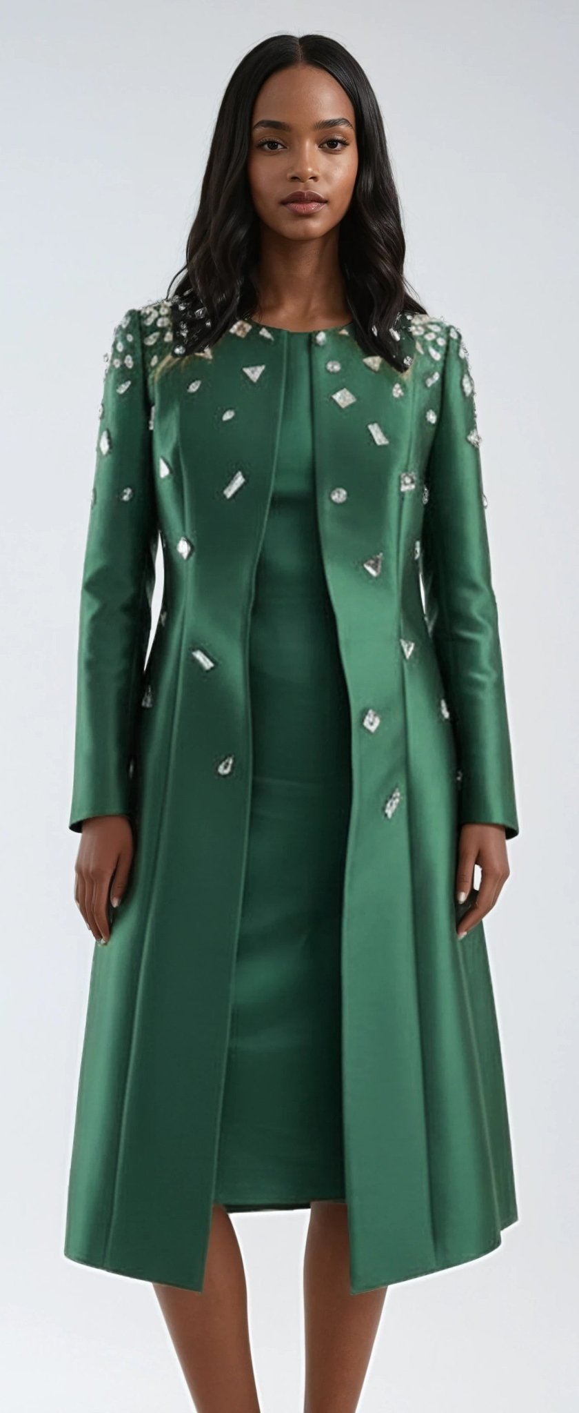 Plus Size Embellished Church Dress Set - 41034W LUSH GREEN / 24W Plus Size Embellished Church Dress Set - 41034W LUSH GREEN / 24W