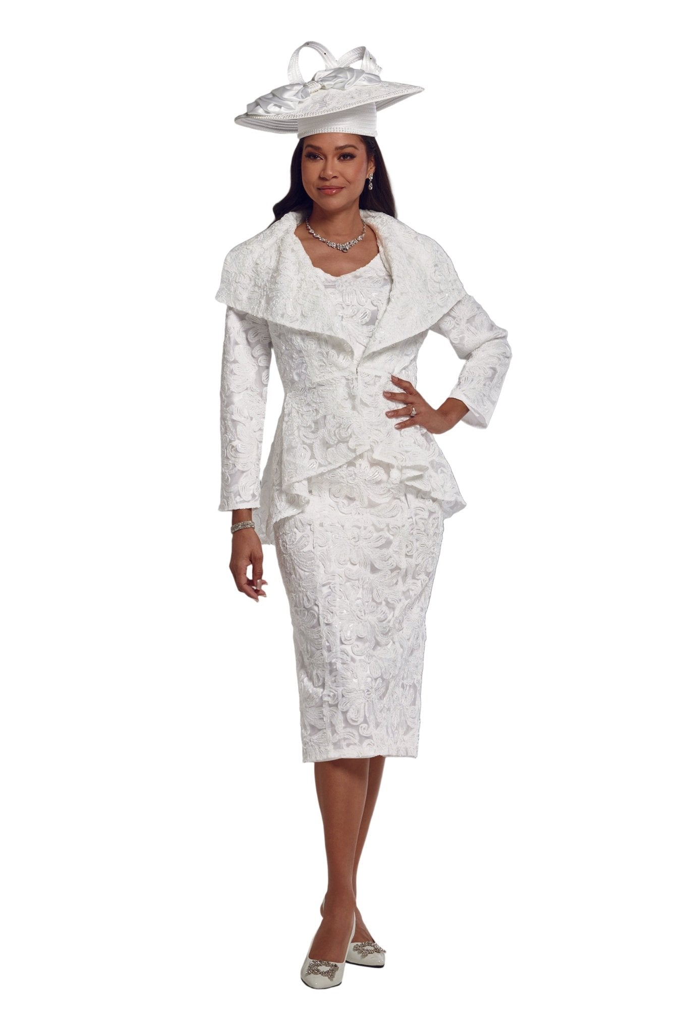 soutache embroidered blouson dress Ignite Evenings Embroidered Soutache Floral Lace Illusion Round Neck Short  Sleeve Midi Dress at Hamilton Place in Chattanooga, TN