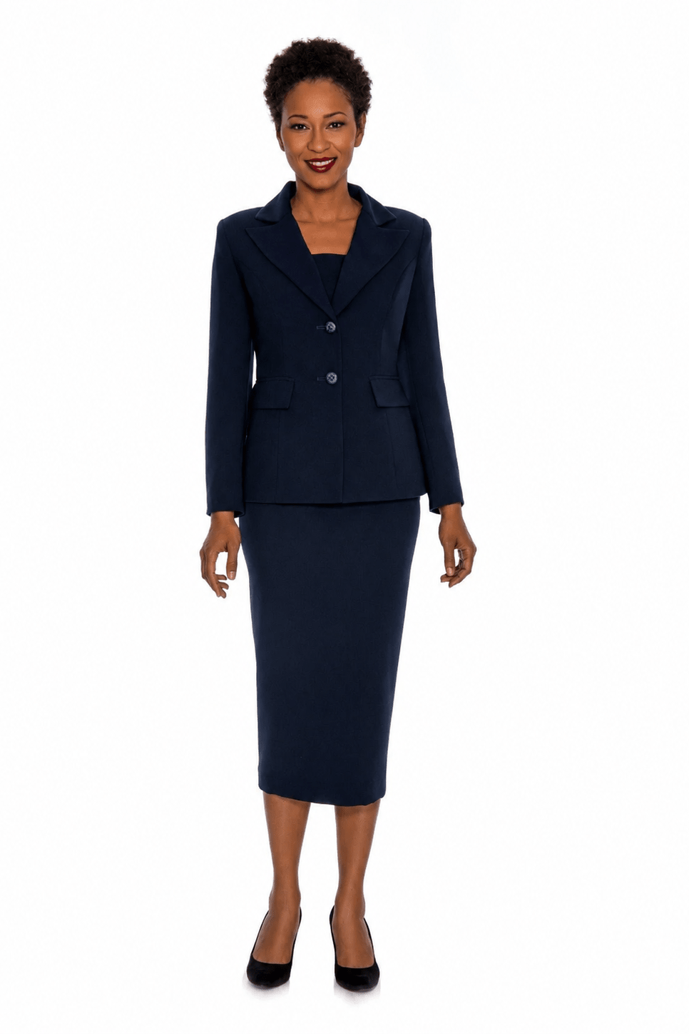 Classic Two-Button Blazer&Midi Skirt Suit-Plus - Especially Yours