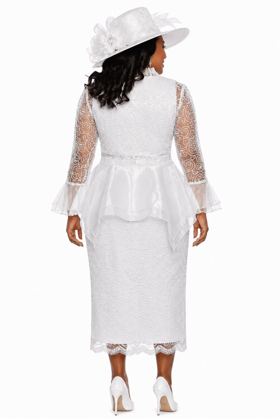 3pc Lace Suit w/ Organza Ruffles-Plus