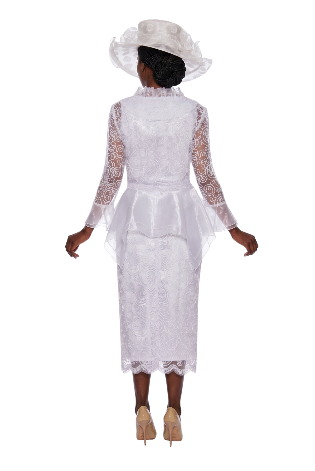 3pc Lace Suit w/ Organza Ruffles-Plus