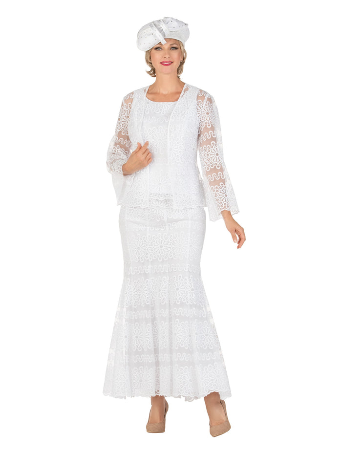 3pc Lux Lace Maxi Skirt Suit