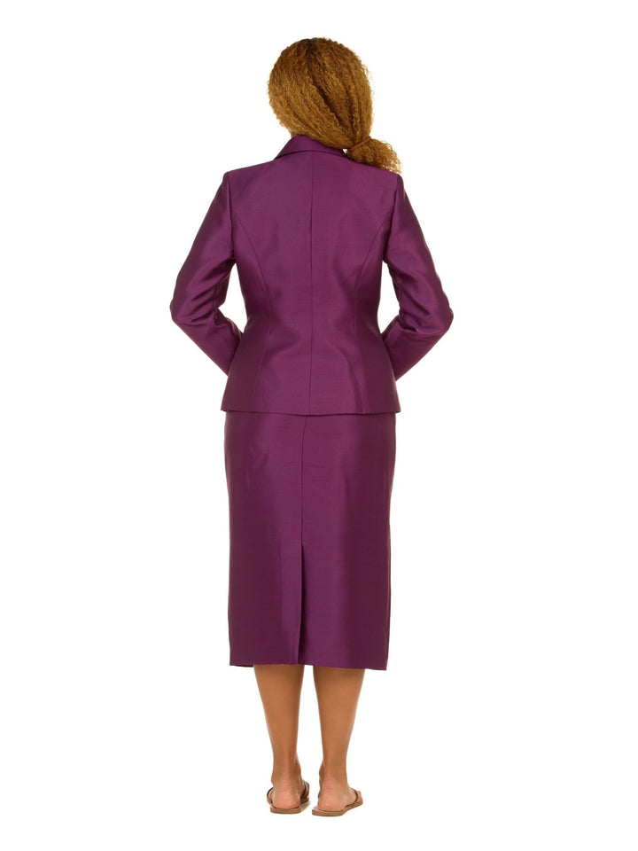 3pc Silky Twl Notch Stoned Collar Skt Suit - Plus - Especially Yours