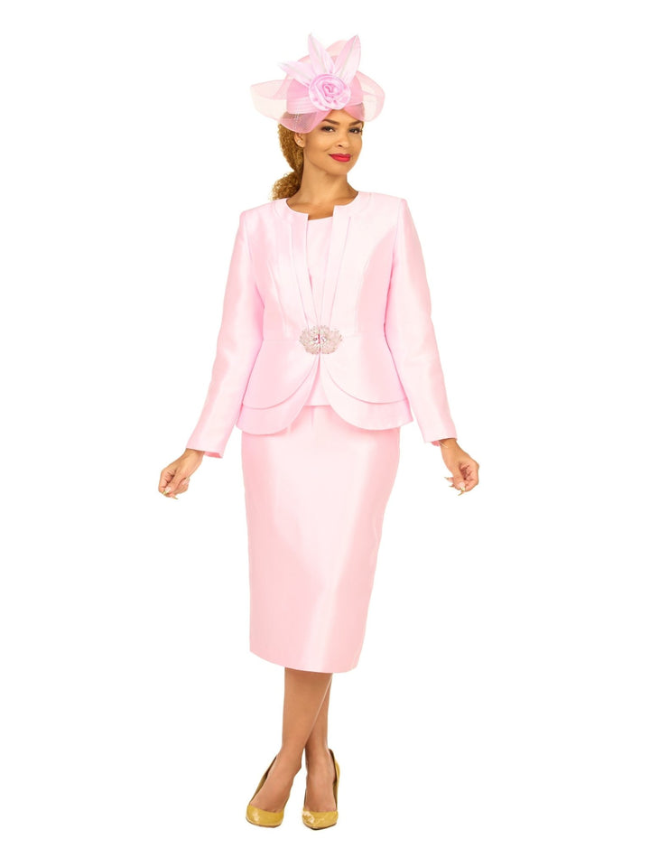 3pc Silky Twl Skt Suit w/ Layered Designs - Plus - Especially Yours