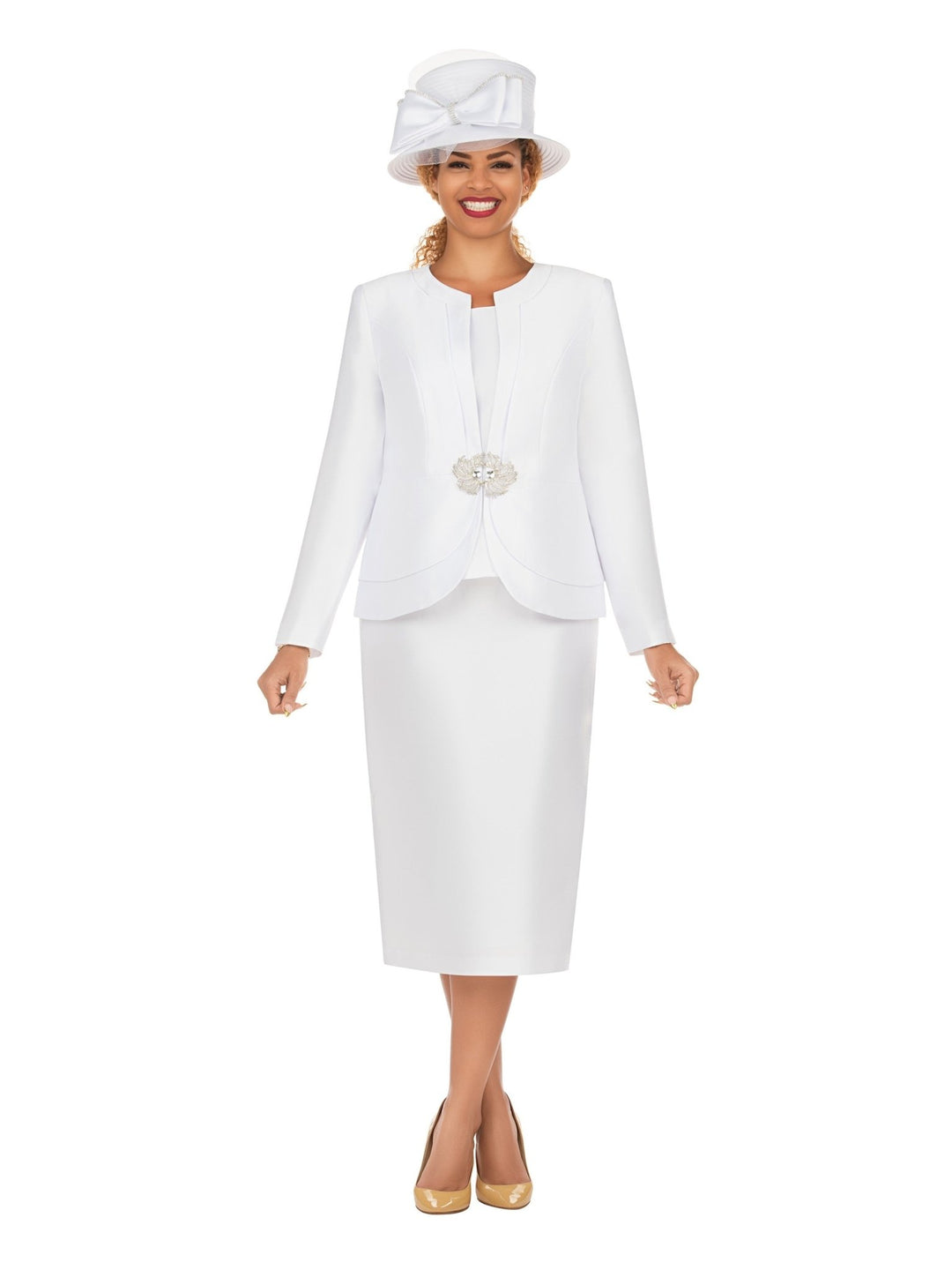 3pc Silky Twl Skt Suit w/ Layered Designs - Plus - Especially Yours