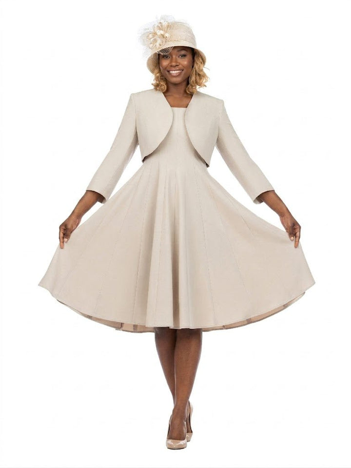 2pc Multi - Paneled Flare Dress w/ Bolero Jkt - Especially Yours