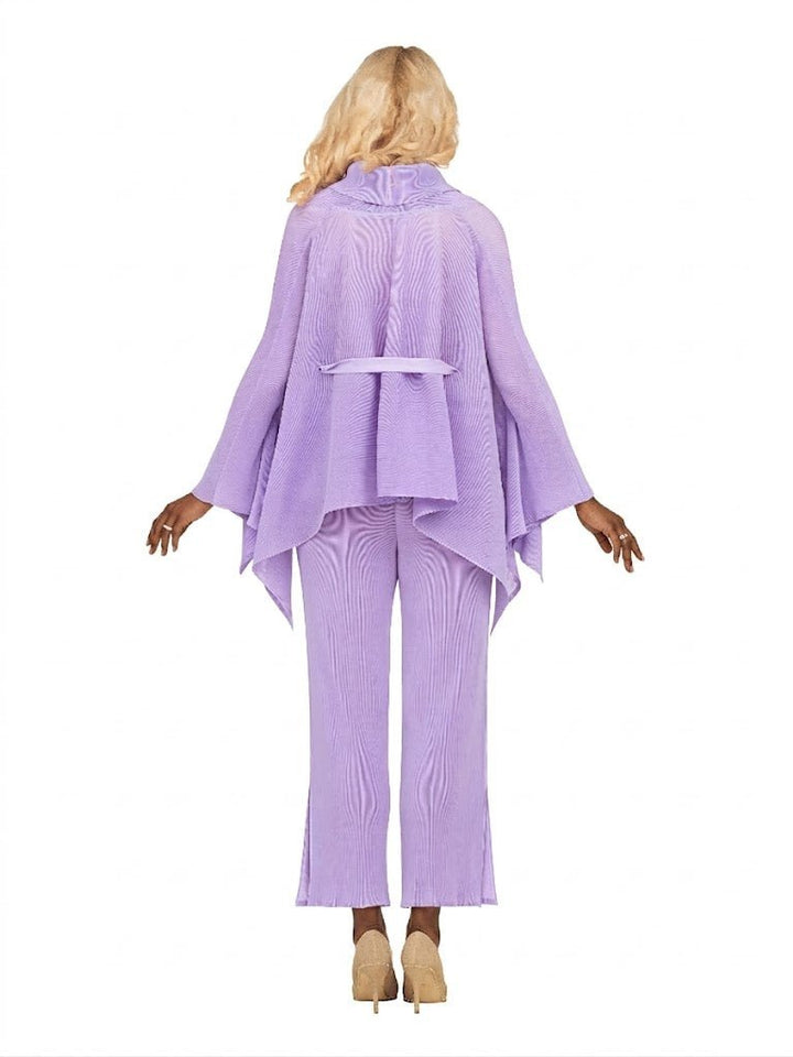 2pc Pleated Pants Set w/ Robe Short Jkt - Especially Yours