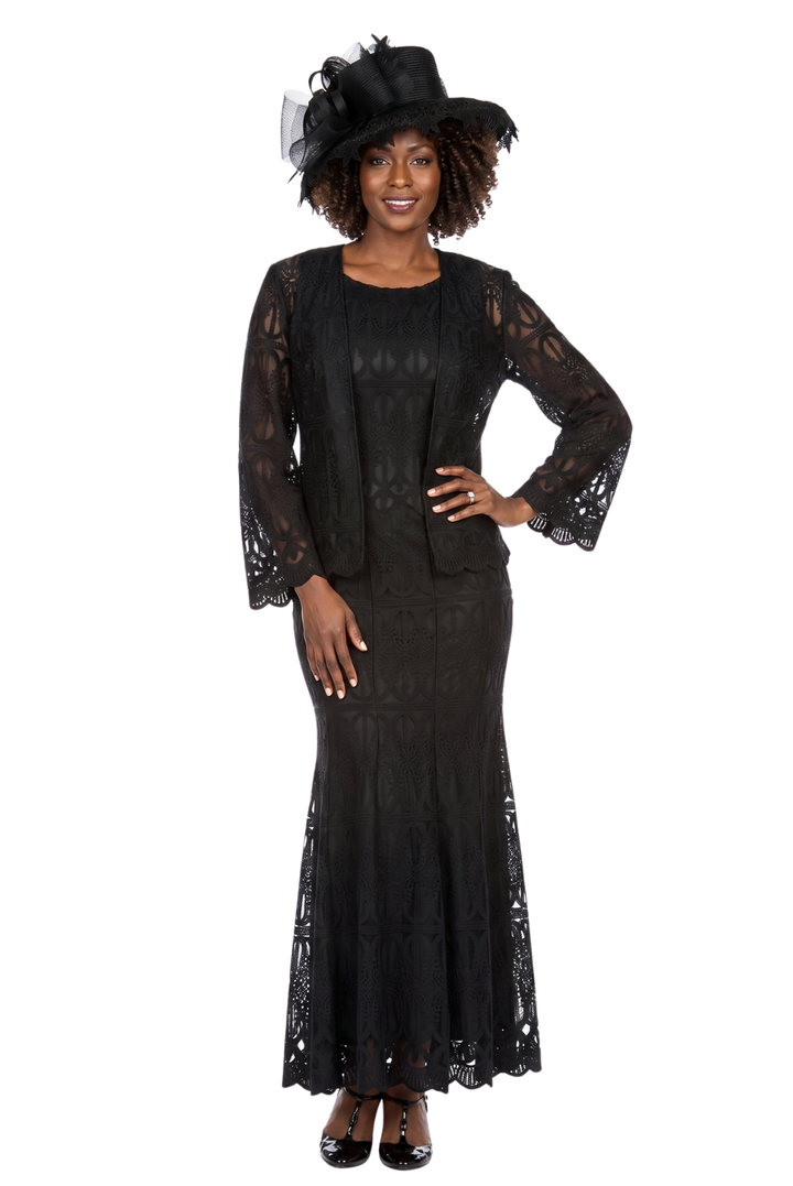 3pc Lux Lace Skirt Suit w/ Scallop Hems-Plus Size