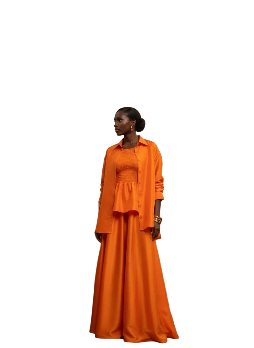 Sheen Oversized Shirt & Smocked Palazzo Set - Especially Yours