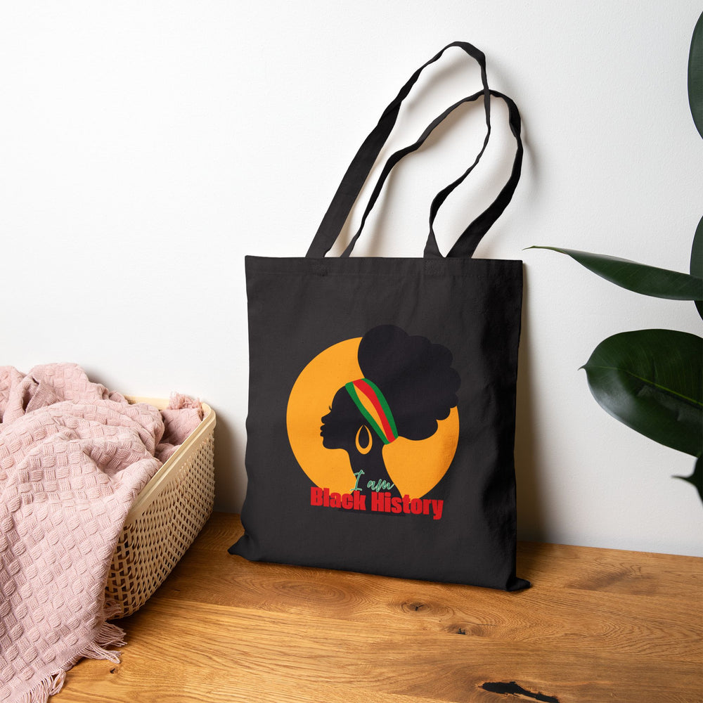Black History Afro Silhouette Cotton Tote — Heritage Canvas Bag - Especially Yours