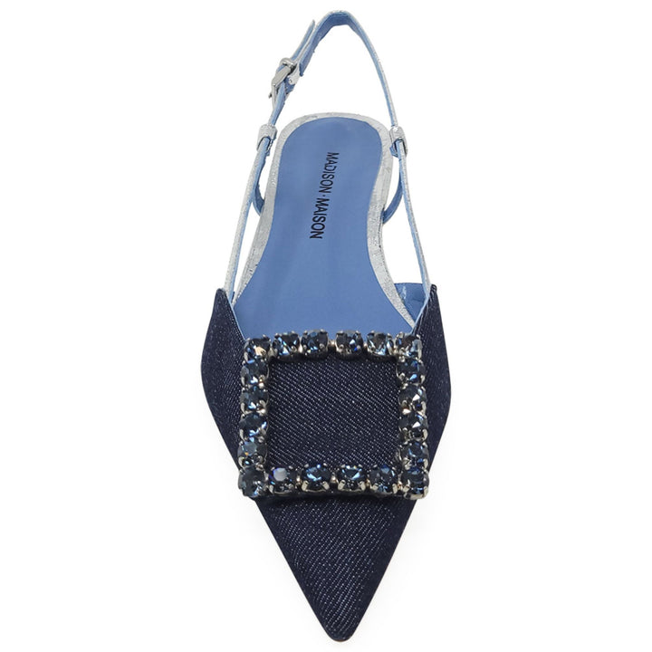 Denim/Silver Sling Back Flat - Especially Yours