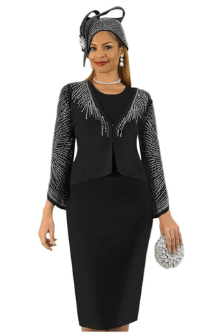 Rhinestone 3-Piece Burst Knit Suit Lily & Taylor - Especially Yours