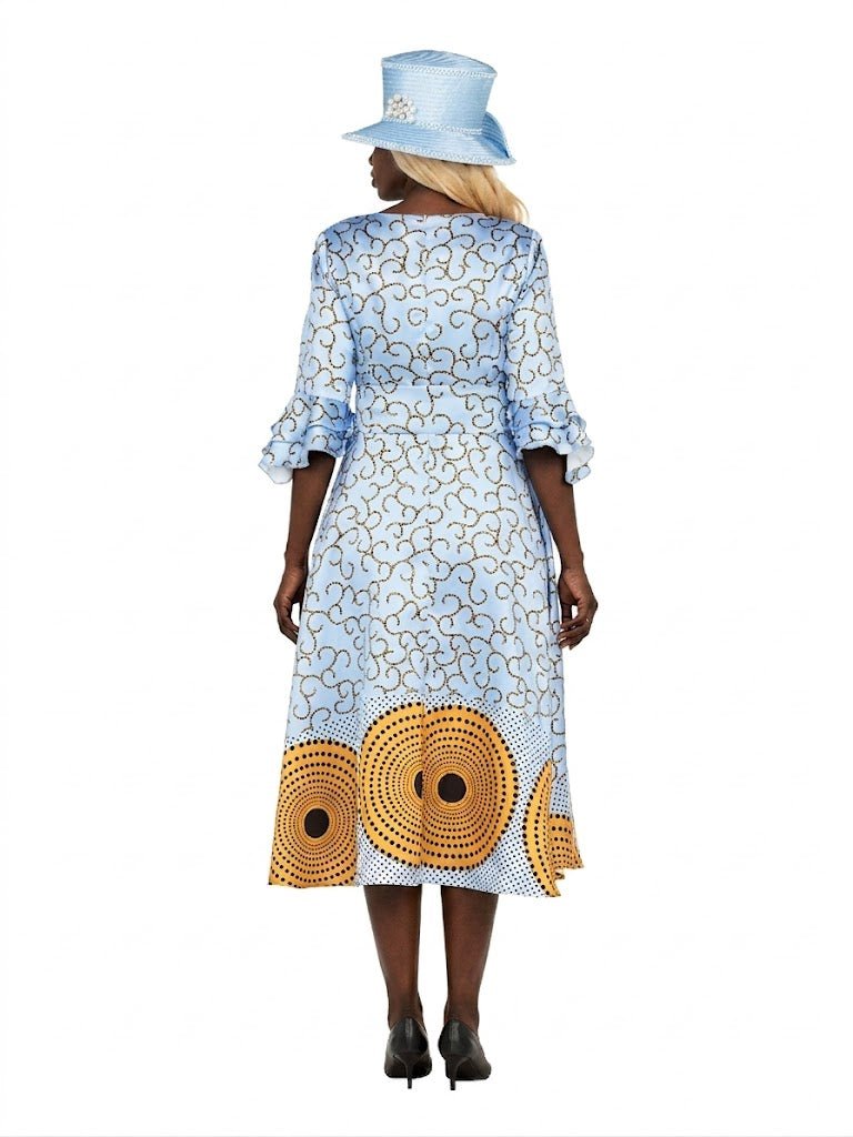 Silky Twill Fit&Flare Drs w/ Belt in Print - Plus - Especially Yours