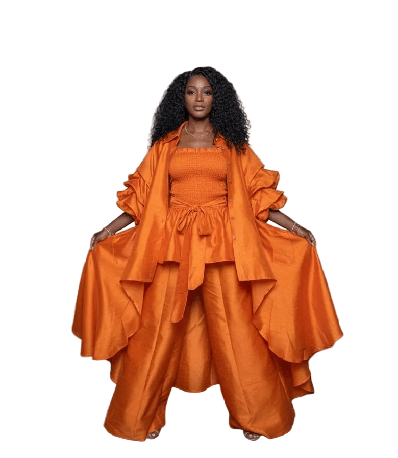 Dramatic Tiered - Sleeve Duster & Smocked Peplum Set - Especially Yours