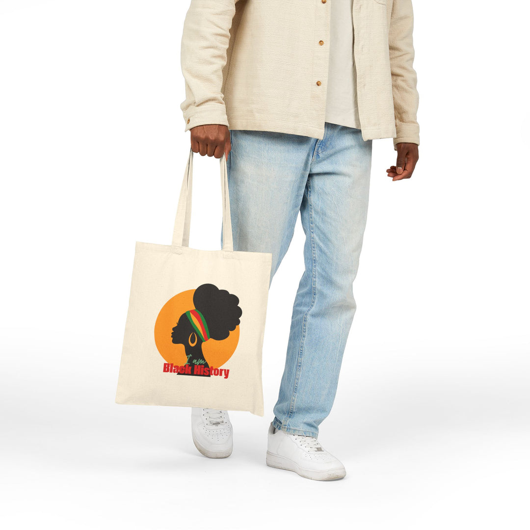 Black History Afro Silhouette Cotton Tote — Heritage Canvas Bag - Especially Yours