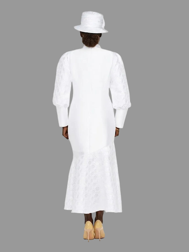 Silky Twill Bubble Sleeve Asymmetric Dress