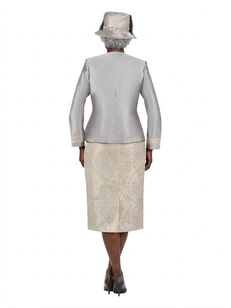 3pc Geo Prt Lux Brcd Skt Suit - Especially Yours