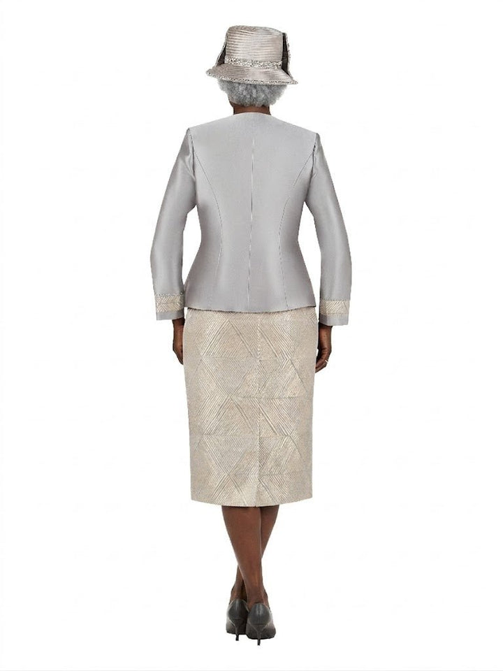 3pc Geo Prt Lux Brcd Skt Suit - Especially Yours