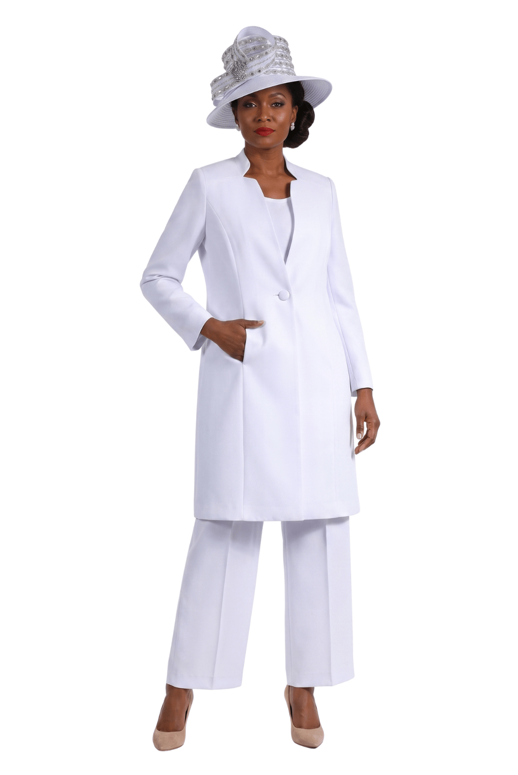 3pc Long Jkt+Cami+Pants Suit - Plus - Especially Yours