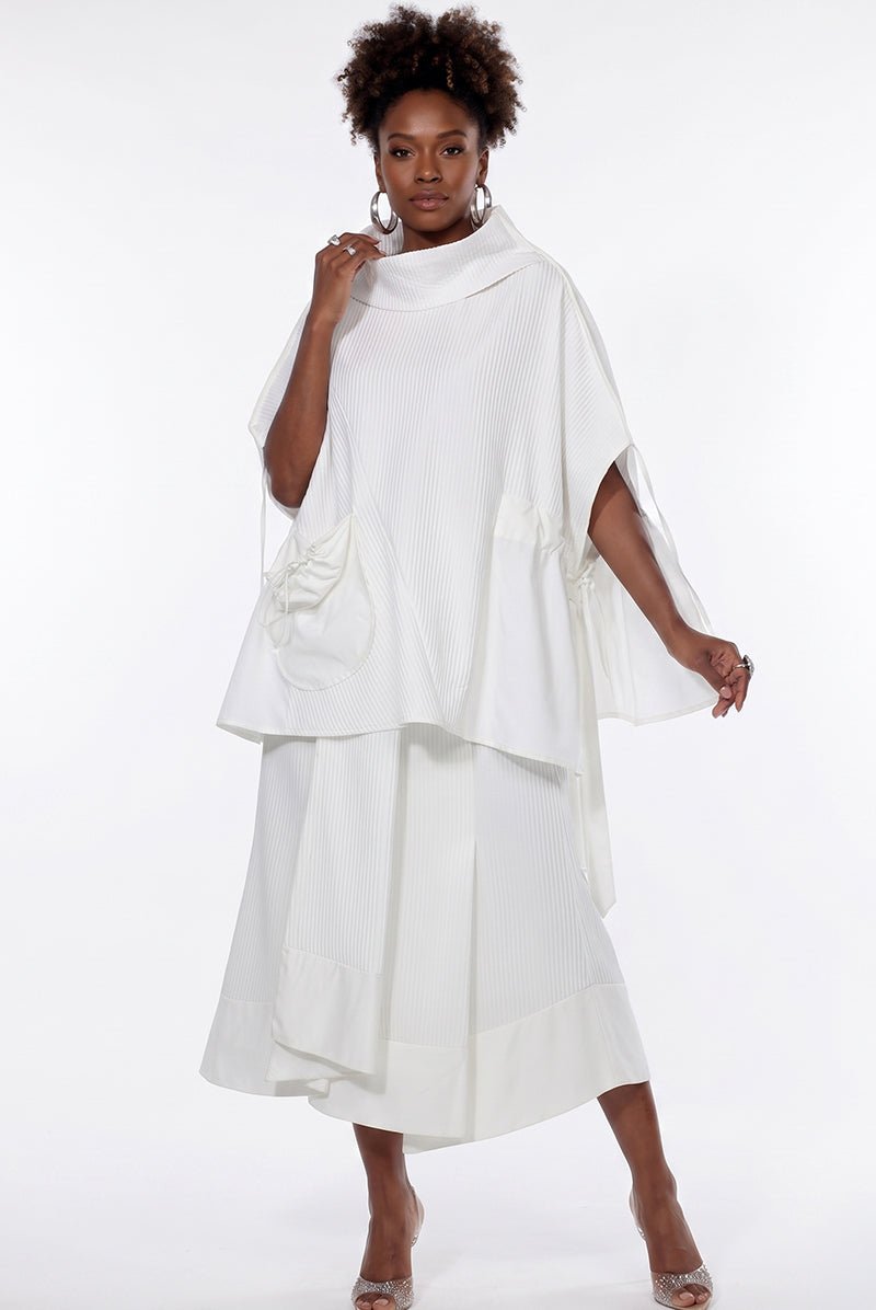Textured Cowl Neck Skirt Set by Love The Queen - Especially Yours