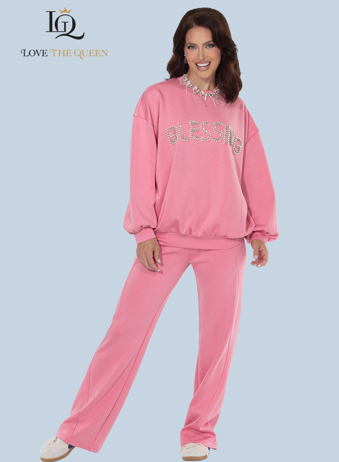 2pc. Top & Pant Set - Love The Queen. Style 17640 - Especially Yours