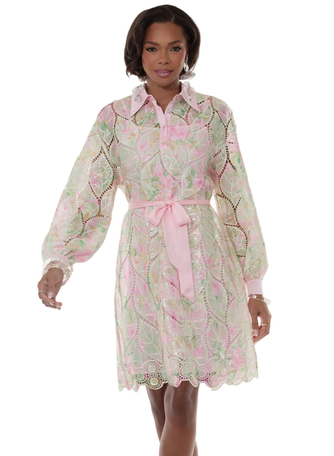 Floral Lace Shirt Dress by Love The Queen - Especially Yours