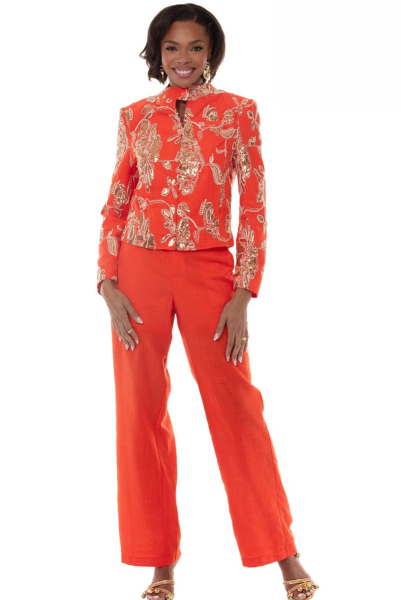 Sequin Floral Jacket Pant Set by Love The Queen - Especially Yours