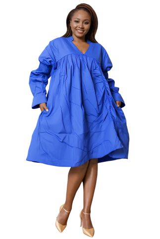 7722S  -  Royal Blue Tunic Dress