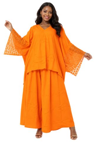 7866 Burst of Color with Crochet 2pc Pant Set