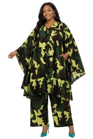 7912 - Camouflage Print Gorgeous 2pc Pant Set