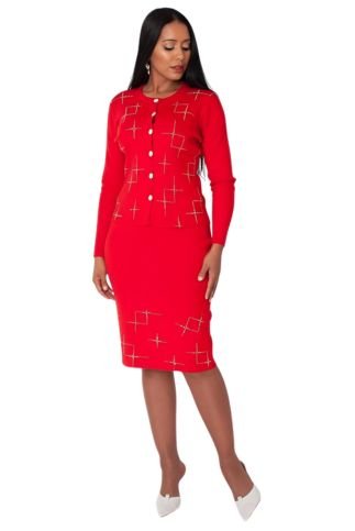 Modern 3-Piece Knit Set with Rhinestone Detail - 82896 - Especially Yours