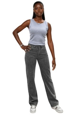 Straight Leg Denim Rhinestone Jeans -82829 - Especially Yours