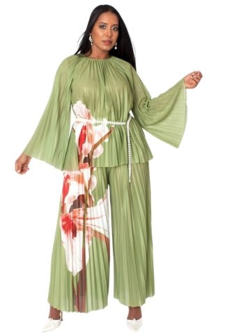 Petal Pleated Wide-Leg Pantset - 82907 - Especially Yours