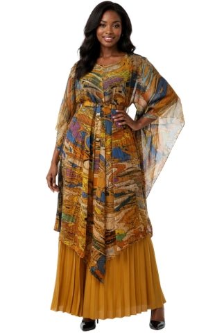 Abstrac Pleated Kimono Pant Set - 82950 - Especially Yours