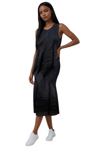 Textured Wave Sleeveless Dress - 82603 - Especially Yours