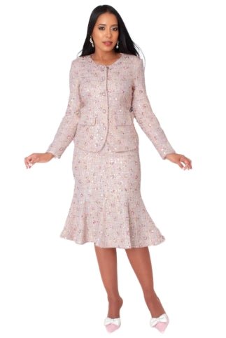 Embroidered Sequin Tweed Jacket & Skirt Set - 41072 - Especially Yours