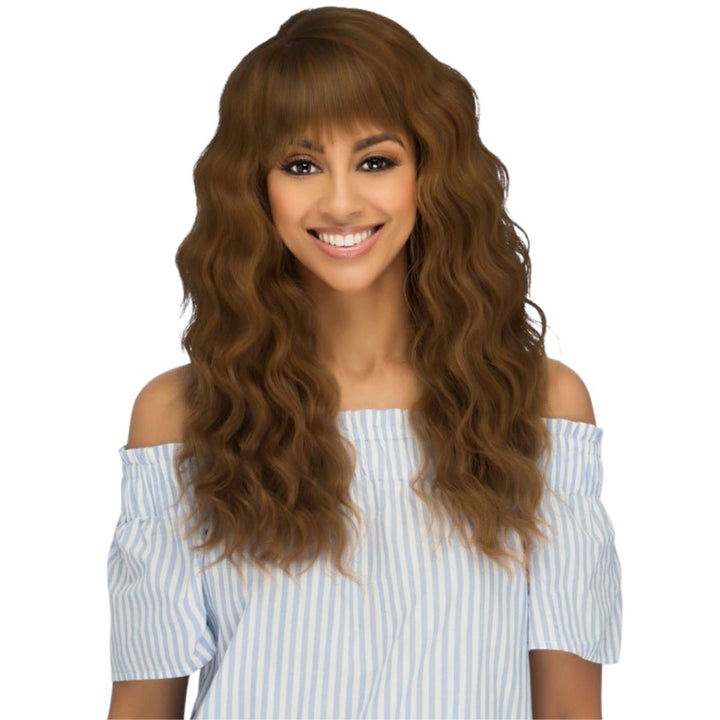 22 Inch Layered Loose Deep Wave Wig with Bangs by Amore Mio