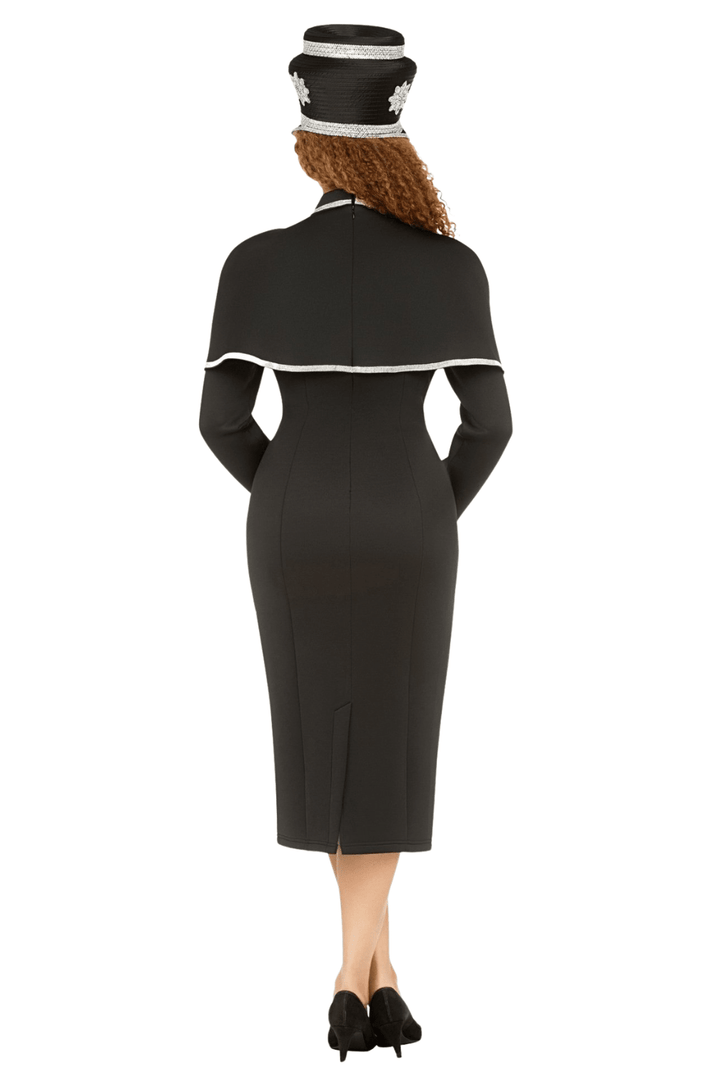 Scuba Sheath Drs w/ Faux Cape and Stoned Strips - Especially Yours