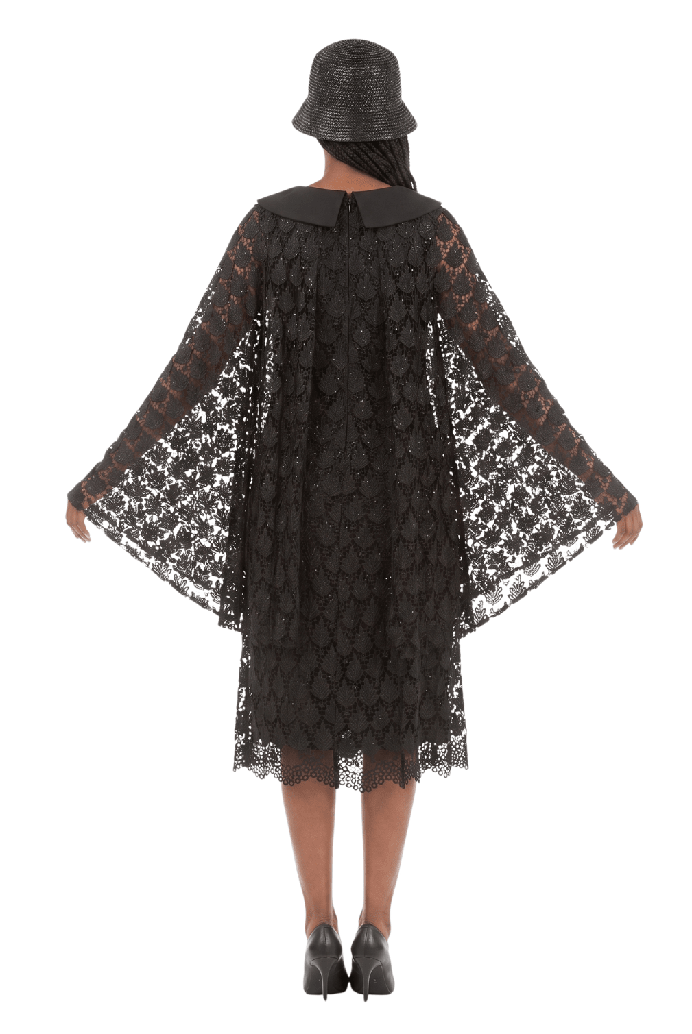 Lux Seq Lace Shift Drs w/ Cape Slv&Rounded Clr - Especially Yours